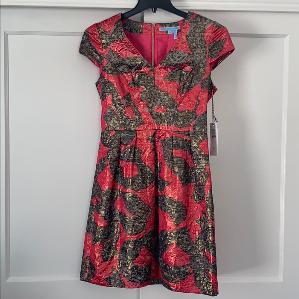 Draper James Frannie Cap Sleeve Jacquard Dress